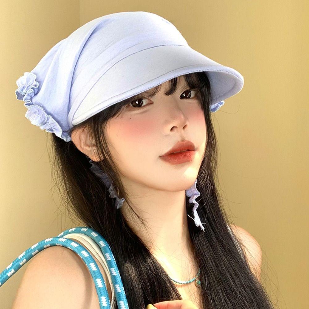 Cotton Headscarf Baseball Cap UV Protection Popular Baseball Hat Duckbill Turban Hat Ladies Girl