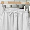 Heren Linnen Broek Casual Losse Pasvorm Rechte Broek met Trekkoord Wijde Pijp Golfbroek Zomerkleding voor Vakantie Reizen Werk Dagelijks Leven