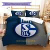 Biancheria da letto con motivo FC Schalke 04, Set piumone Copripiumino Federa Regalo di Compleanno per la Casa(1 * copripiumino + 2 * federa, senza nucleo)