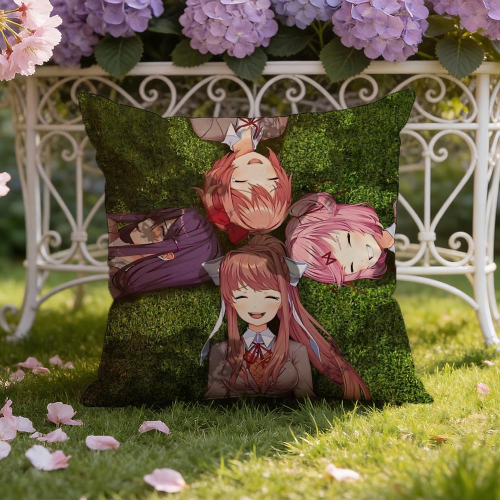 D-Doki L-Literature ClubS Federa per Cuscino Casa & Auto Copricuscino a Doppia Scena: Reversibile per un Comfort Premium