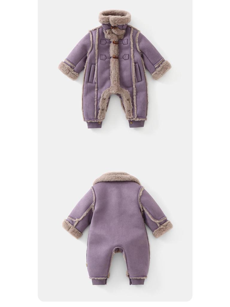 DUUDUU Winter Cotton Rompers for Newborns & Infants, Fleece-Lined, Class A, Thick Jumpsuits
