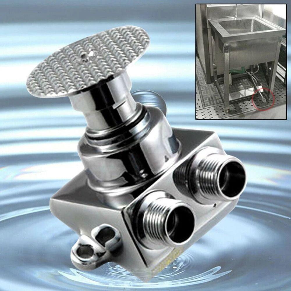 Brass Construction Foot Pedal Valve Single Cold Tap Pedal Bathroom Faucet  Bathroom Basin