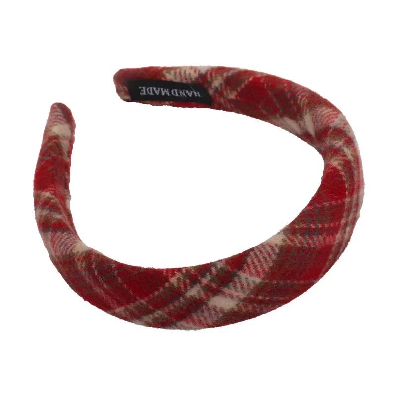Retro Rote Süße Wollstirnbänder für Frau Mädchen Temperament Haarreif Schwamm Breit Haarband Weiblich Weihnachten Haarschmuck Geschenk