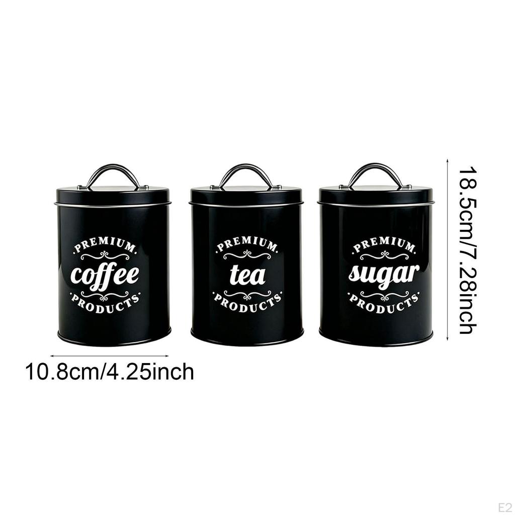Coffee Tea Sugar Container Food Storage Jar Flour Kitchen with Lids Gadget Dining Room