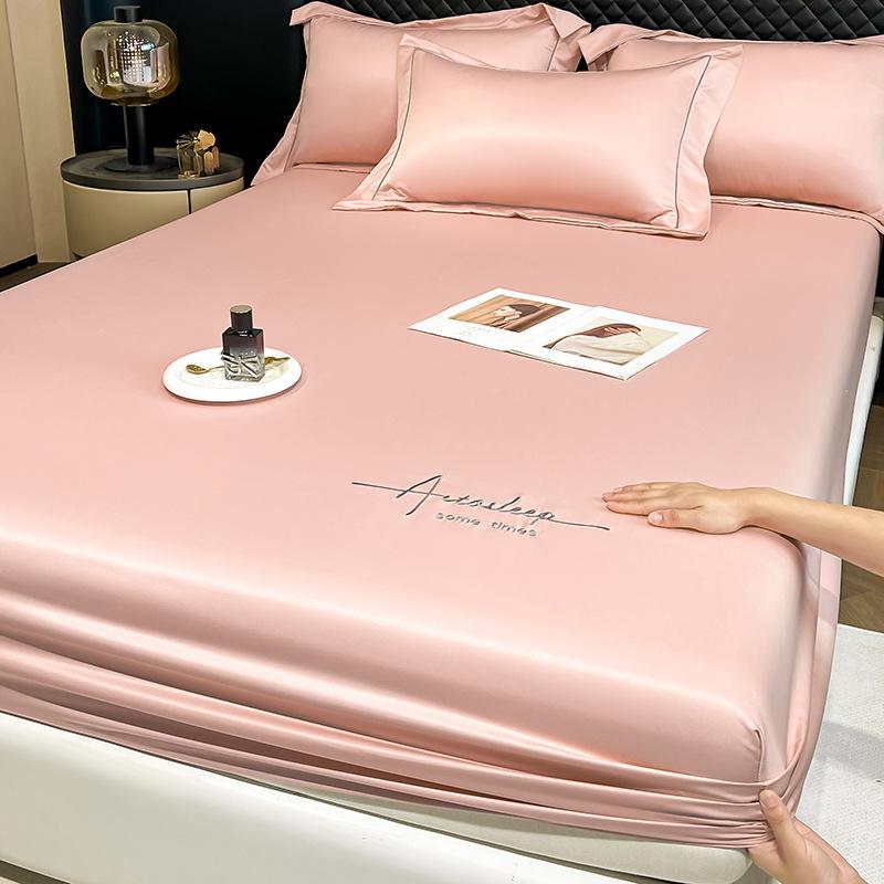 Summer Ice Silk Bed Sheet Single Piece Mattress Protector 25 New Solid Color Bed Cover Dust Cover Summer Sheet