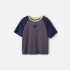 Broadcast Women's Contrast Color Round Neck Short Sleeve T-shirt