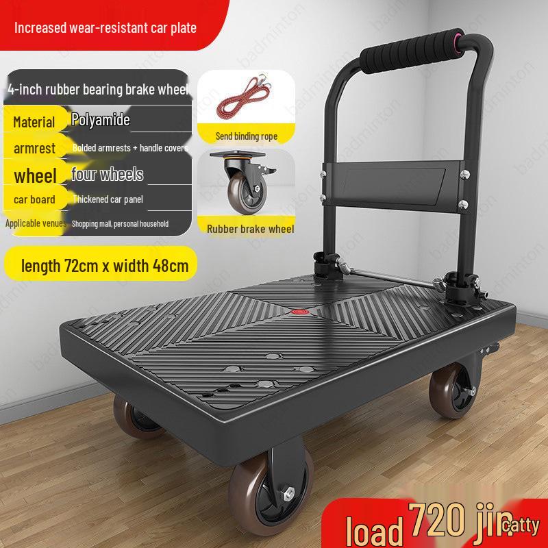 Lightweight Portable Folding Hand Cart for Moving and Delivery, Small Flatbed Truck for Household Use, Free Shipping