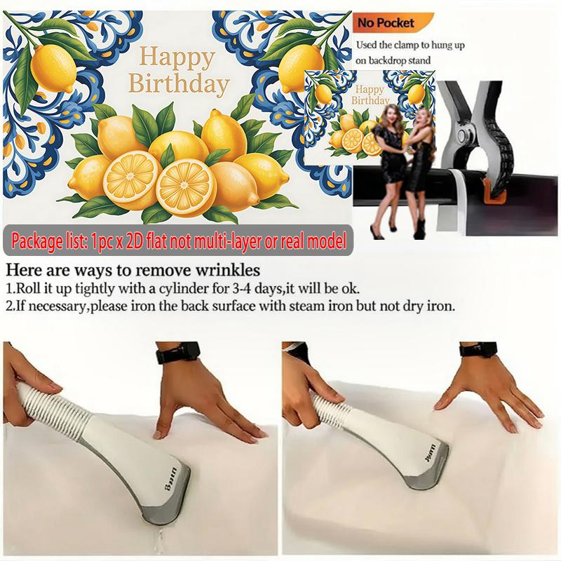 Party Backdrop Flat Lemon Greeting Photo Booth Decor Front Door Decor