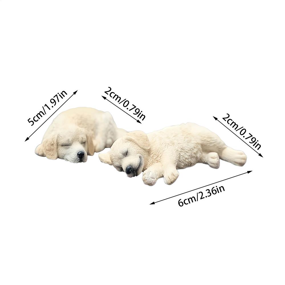 Labrador Sleeping Dashboard Figurine Resin Sleeping Dog Shape Desktop Decor Auto Dashboard Ornaments Car Interior Accessories