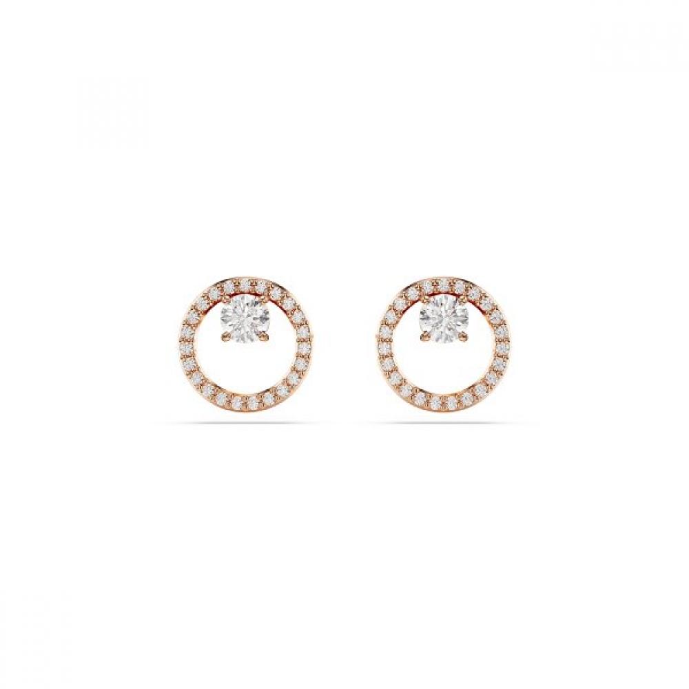 Swarovski [official Product Bag Included] Rose Gold Stud Earrings 5692263