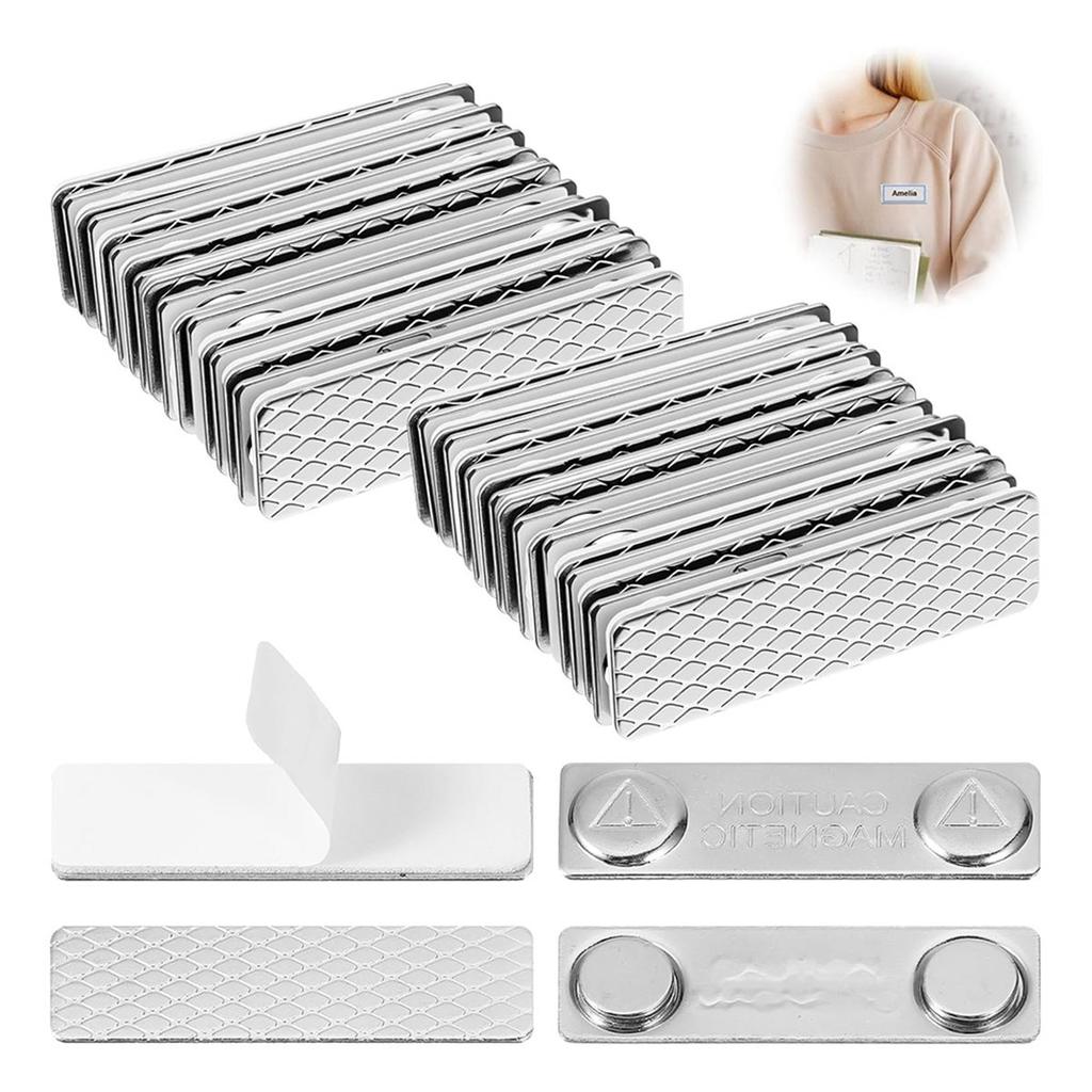 30er-Pack Magnetische Namensschildhalter, Magnete, 1,75 x 0,5 Zoll mit Stahlrückplatte