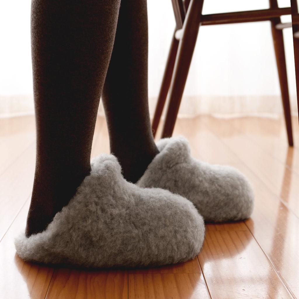 Coldbreaker Thick Natural Wool Warm Insulated Room Made in No Size Small Women's 100% Shoes, Poland, 2018-2019, Heel, 35/36 (23cm), Gray,