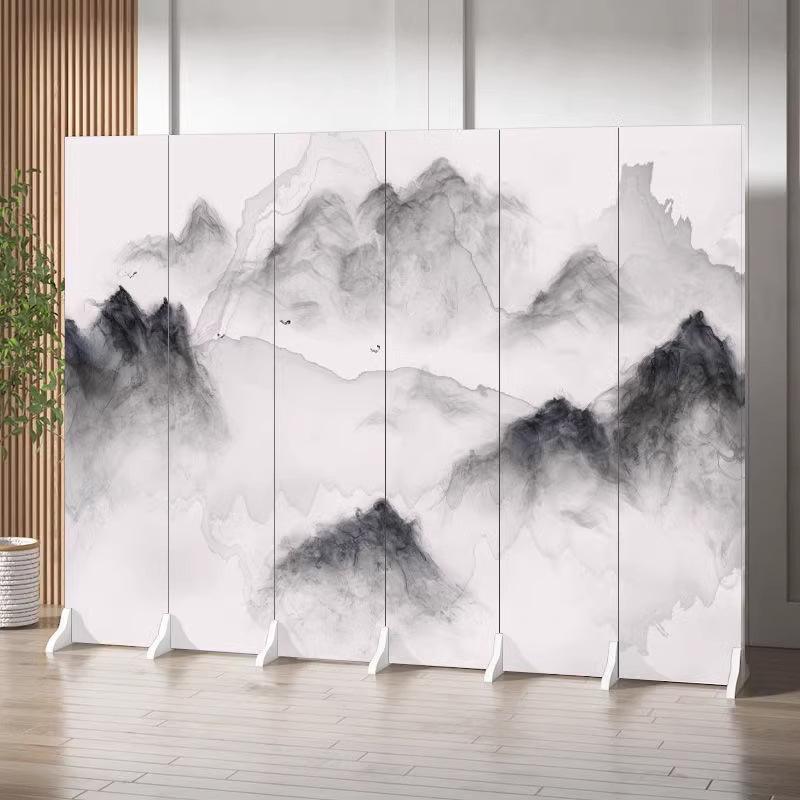 Antique Landscape Folding Screen: Living Room/Entryway Partition