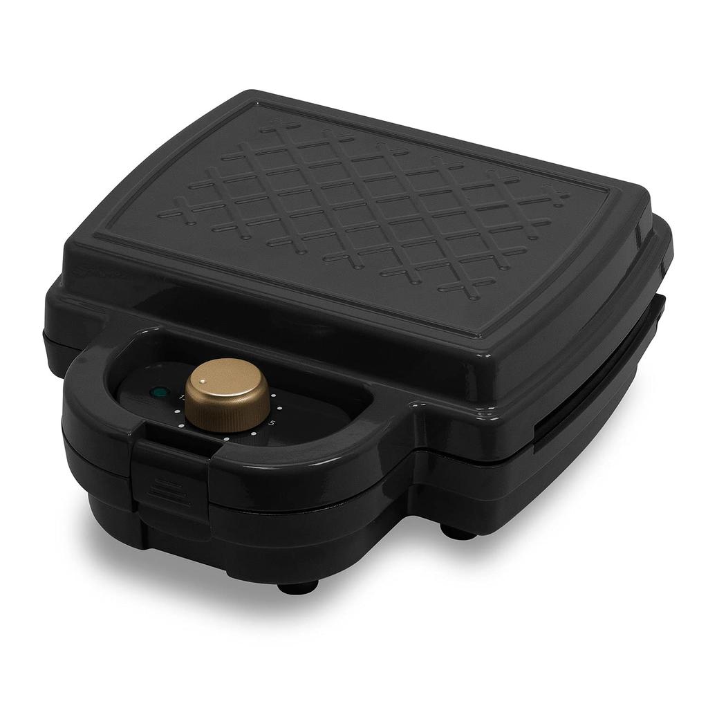 Tokyo Deco Electric Double Hot Sandwich Toasts to the 2 Plates Sandwiches Detachable Thick Easy to Kitchen Appliance i001 Maker, Black, Edges, (Hot &