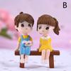 1pair Lovers Snowman Couple Statue Resin Craftwork Garden Miniature Micro Landscape Festival Atmosphere Maison Christmas Statue