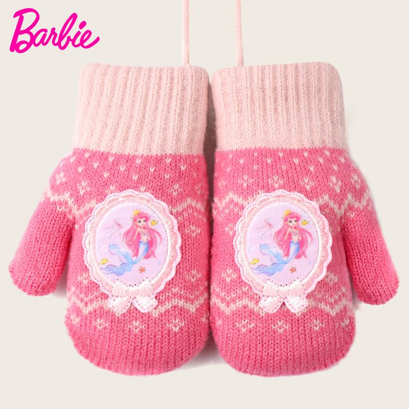 Barbie Kids  Plush Winter Gloves