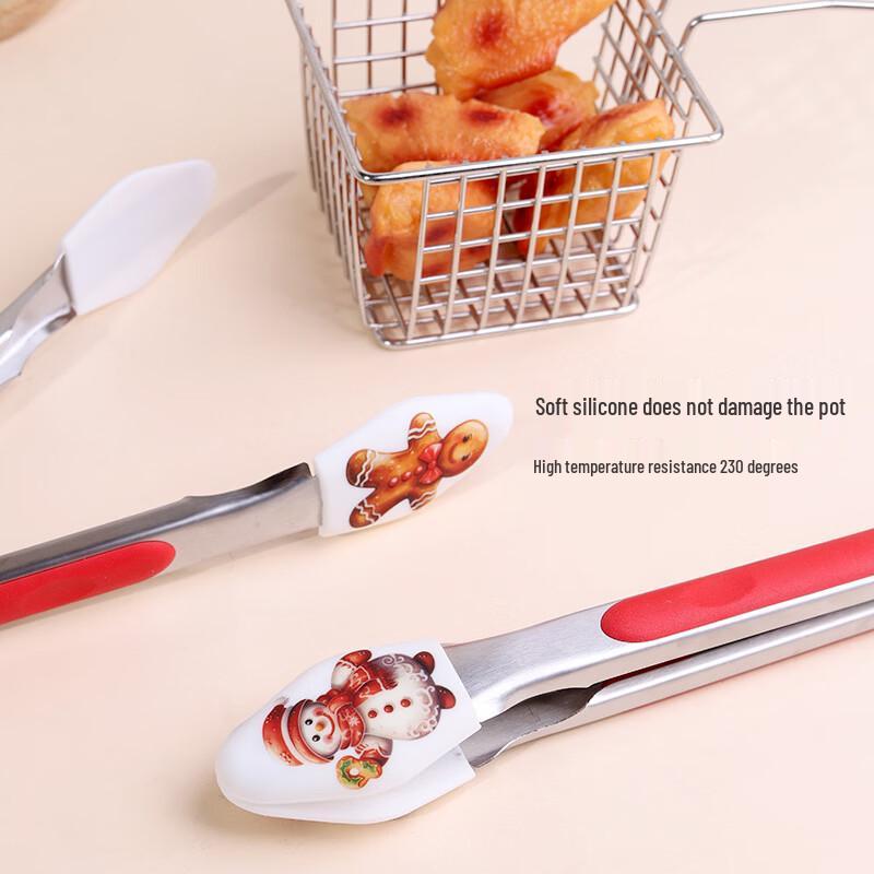 Christmas Red Stainless Steel Food Clips