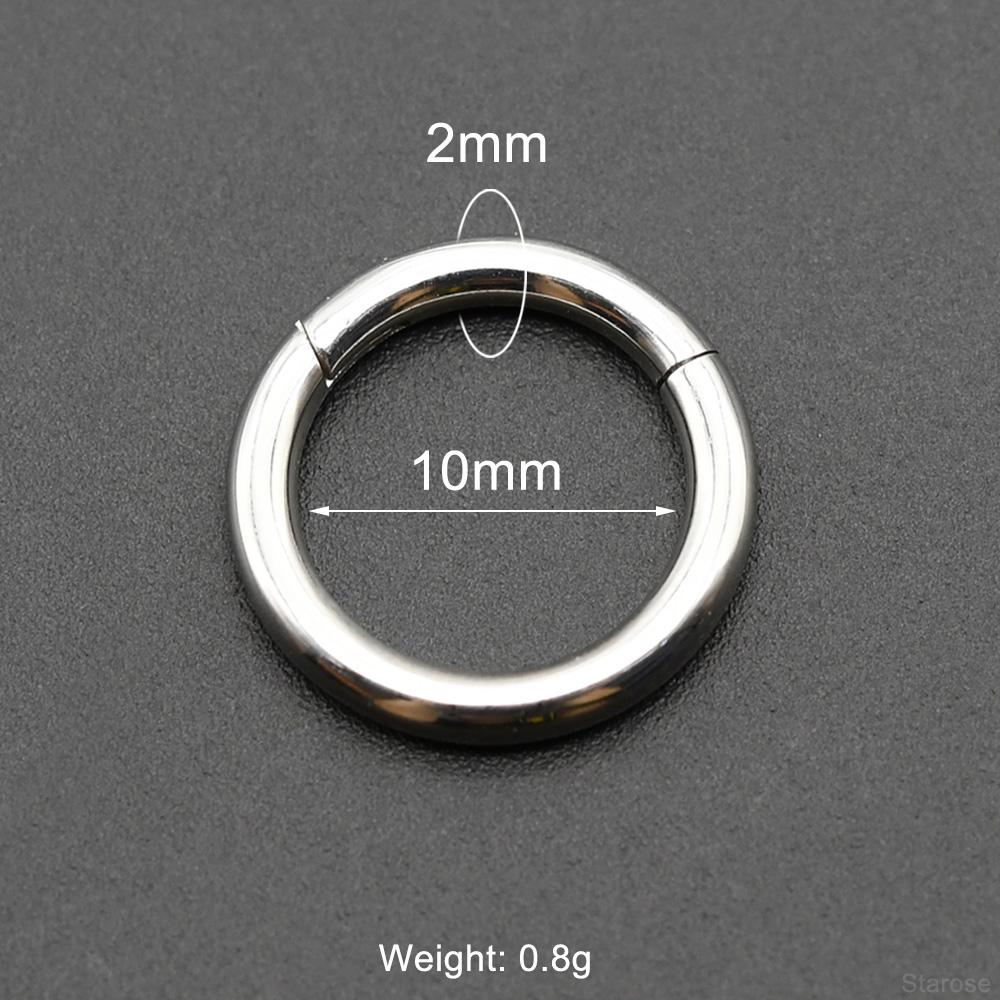 Glatte Scharnier-Segment-Creole aus Edelstahl 00G Große Größe Septum Clicker BCR PA Piercing Nasenring Ohrdehner Gewichte