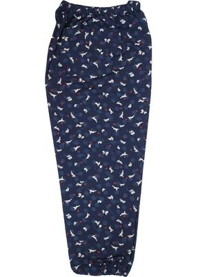 Nomune Toraichi Shoten Monpe Pants with Japanese and Auspicious Loungewear and Deer Print In Indigo Women's Workwear, Easy-to-Wear Patterns, (LL,