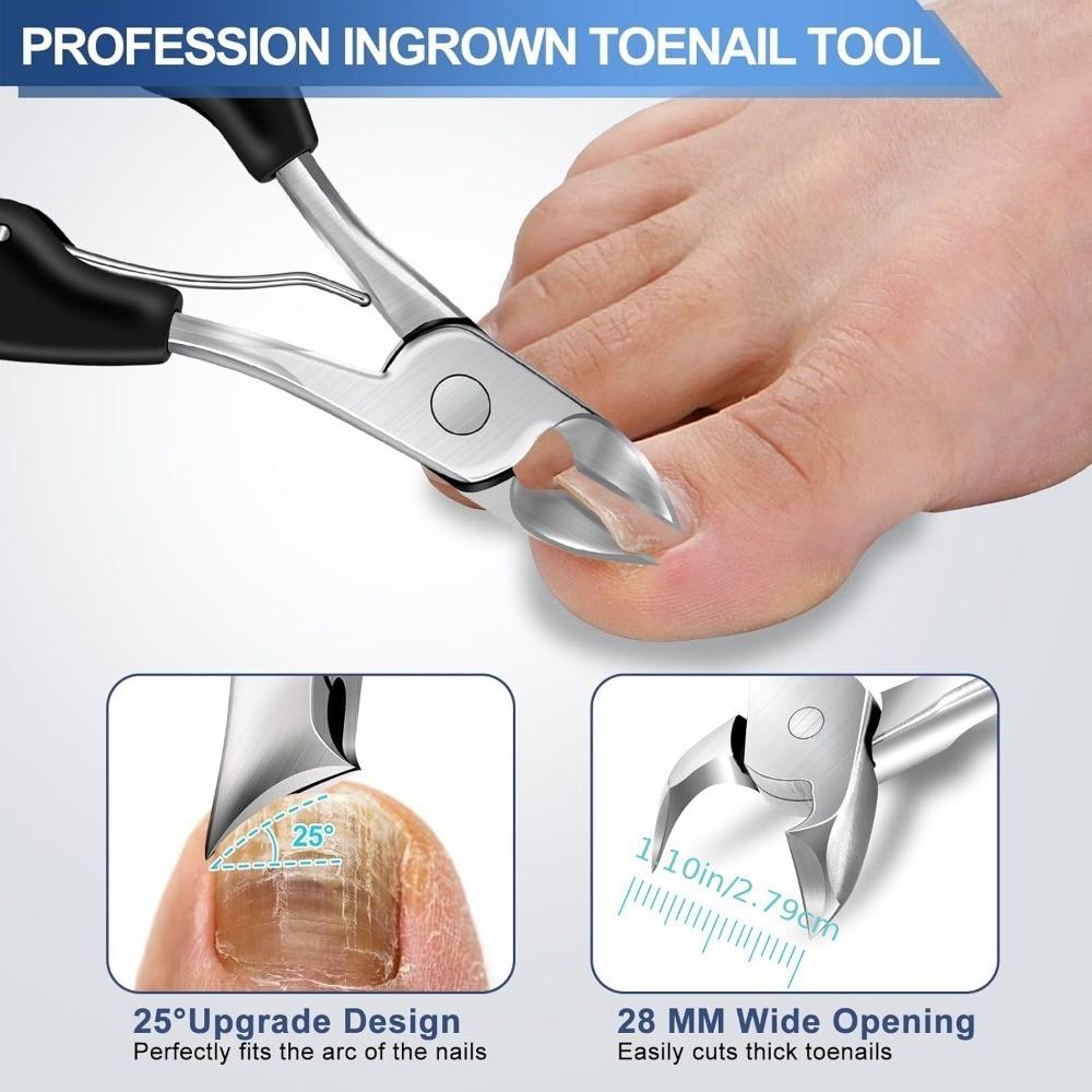 Stainless Steel Elbow Rubber and Plastic Nail Clippers Large Opening Secondary Cutting Anti-splash Nail Clipper Set