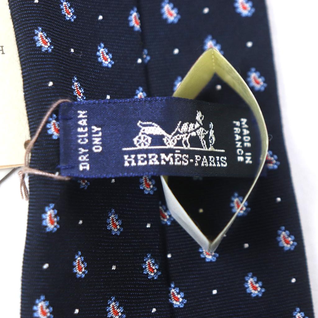 Pristine HERMES tie Cravat Paisley Dot silk mens 349289T Used