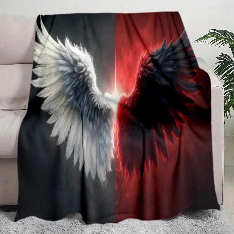 Angel Devil Fantasy Art Print Blanket Soft Comfortable All Seasons Couch Office Nap Travel Blanket Birthday Gift Christmas Present