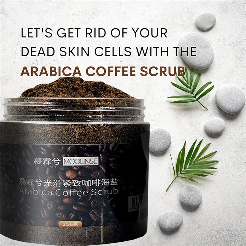Super 256g Body Arabica Coffee Scrub Brightening Smooth Exfoliating For Anti Cellulite Moisturizing Body, Face, Hand, Foot Scrub