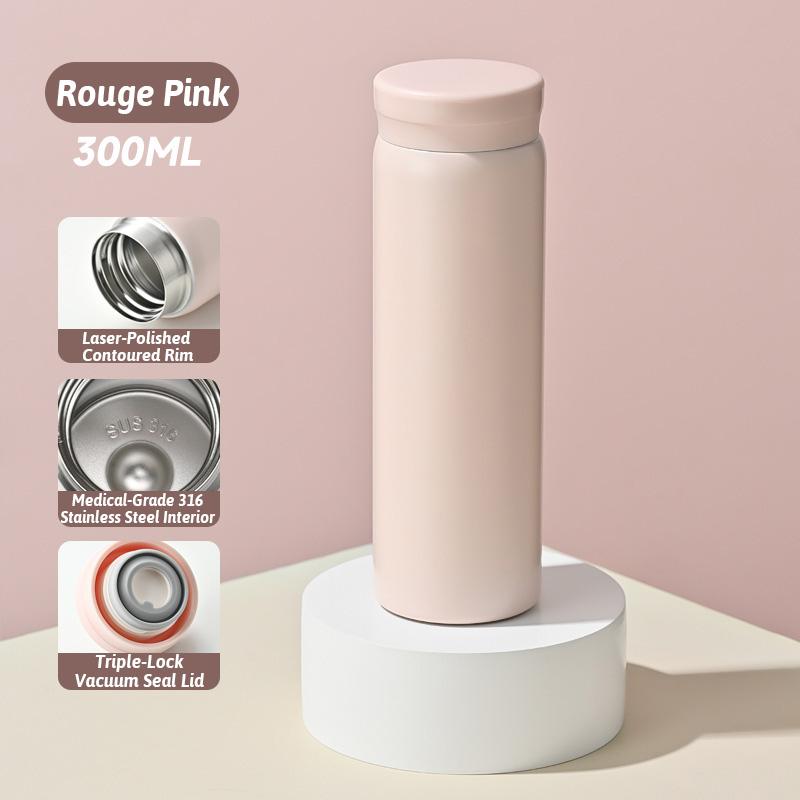 Morandi 180ml Edelstahl Thermoskanne, 316 Auslaufsicherer Isolierbecher, Anti-Flecken-Lippe, Lebensmittelecht Kaffee/Tee, Rosa/Grün/Rot/Schwarz