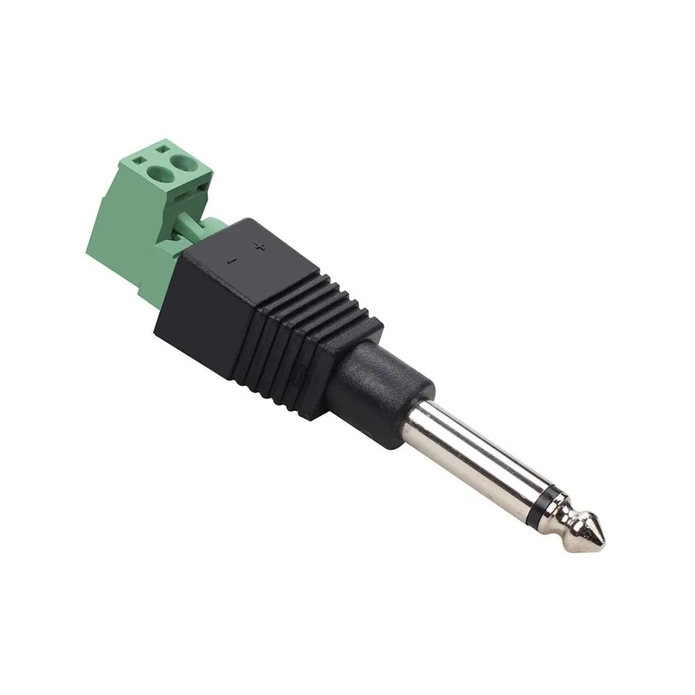 2/4/10Pcs 6.35mm Audio Plug Solderless Connector Mono Stereo Male Plug To 2Pin 2Cores Jack Terminal