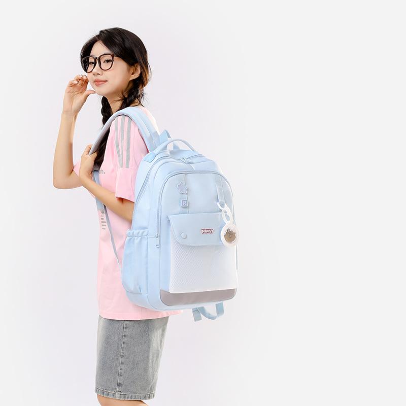 Schoolbag New Casual Schoolbag Junior High School Student High School Student Light Commuter Backpack High Value Large Capacity Outdoor Backpack