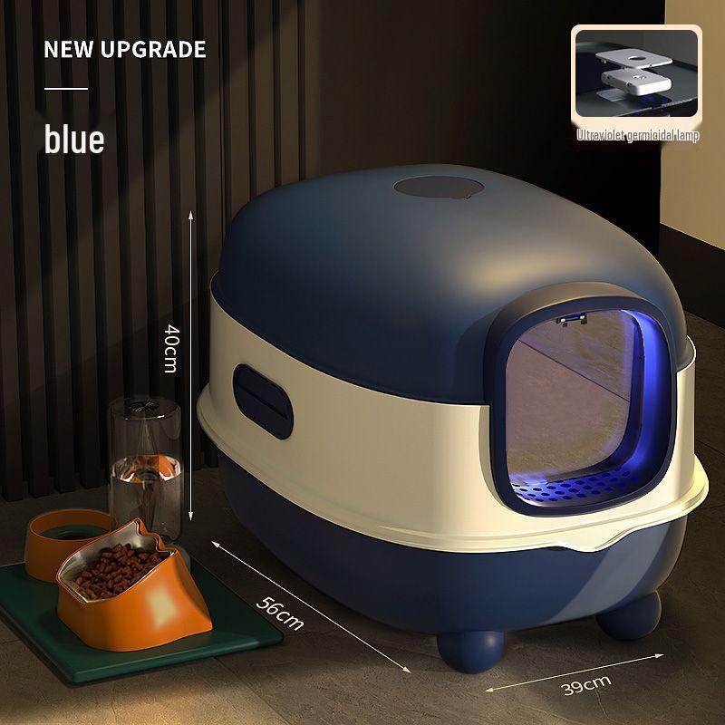 Automatic Odor-Proof Enclosed Cat Litter Box with Deodorization