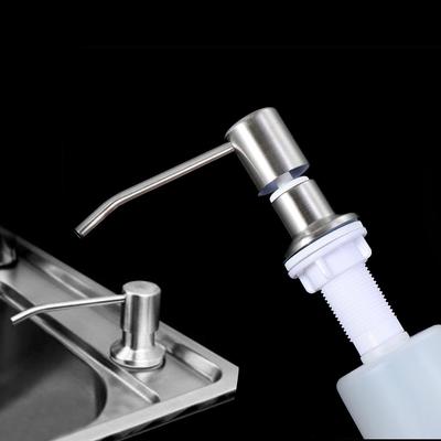Kitchen Sink Soap Dispenser Stainless Steel Detergent Storage Bottle Kitchen Countertop Pump Liquid Hand Wash Dispenser