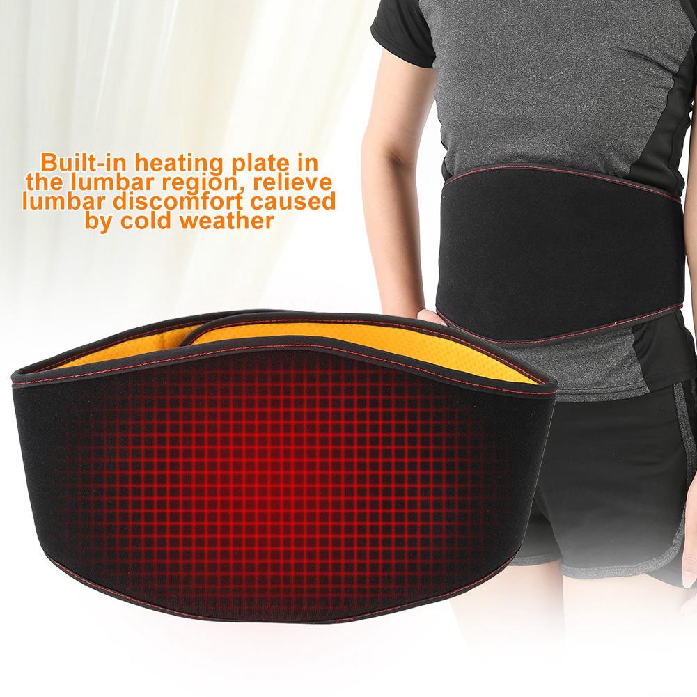 USB Back Support Belt Waist Heating Pad Hot Cold Brace Pain Relief Muscle Lumbar Kit Waist Care
