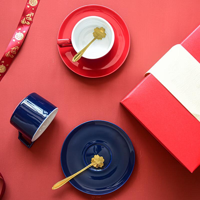 Couple Coffee Cup & Saucer Set with Spoon