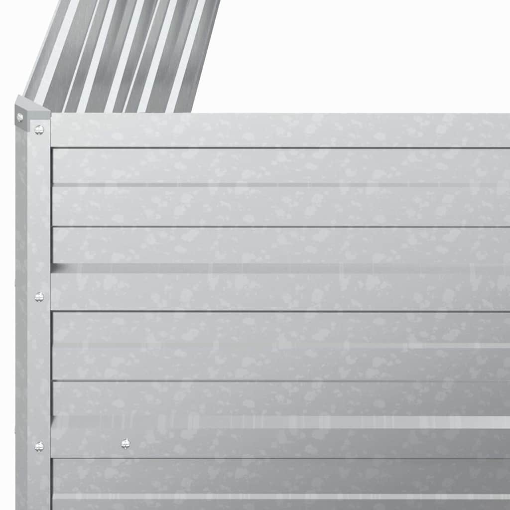 Garden Raised Bed 100x100x77 cm Galvanized Steel Silver