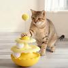 Jouet Chat à Support Inversé avec Ressort et Balle en Peluche Jouet pour Animal de Compagnie Base Lestée Rotation Lisse à 360 Degrés Jouet d'Activité pour Chat d'Intérieur