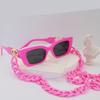 Fashionable Cat Eye Purple Chain Trendy Y2k Style Women's Sunglasses Suitable for Party Street Wear