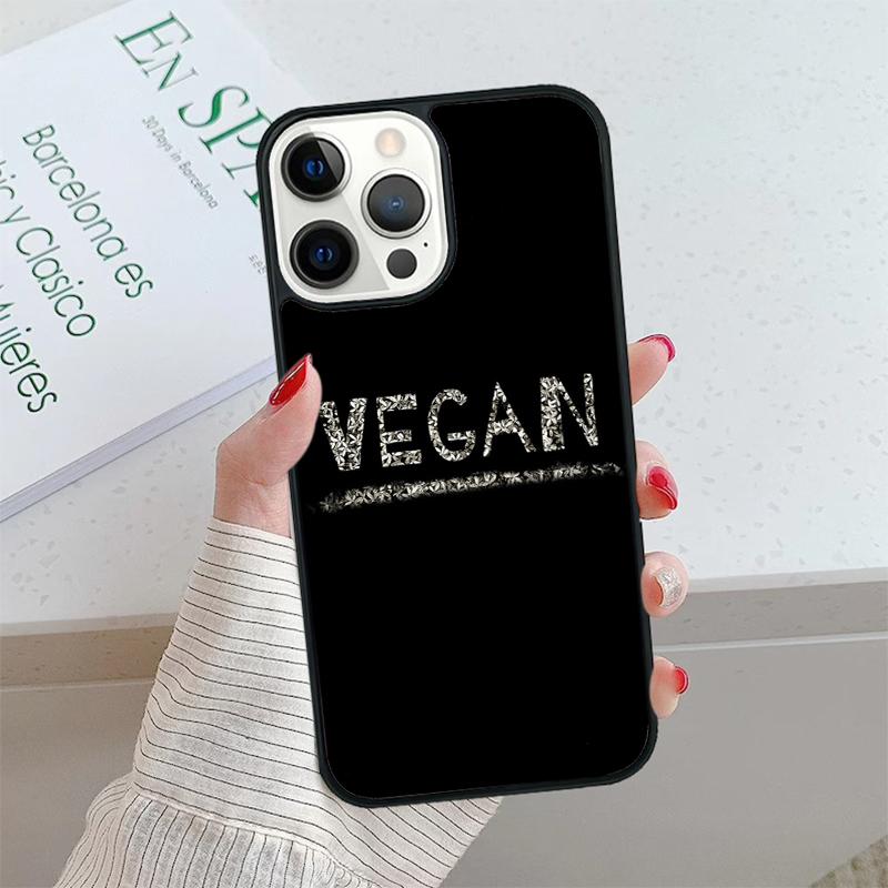 Vegan Vegetarian Phone Case Cover For iPhone 17 Air 15 16 16e 14 13 Pro Coque 12 11 Pro Max For Apple PLUS Fundas