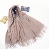 Cashmere Scarf Women's Winter Warm Tassel Shawl Scarf Autumn and Winter Solid Gray Wool Scarf Men's Scarf