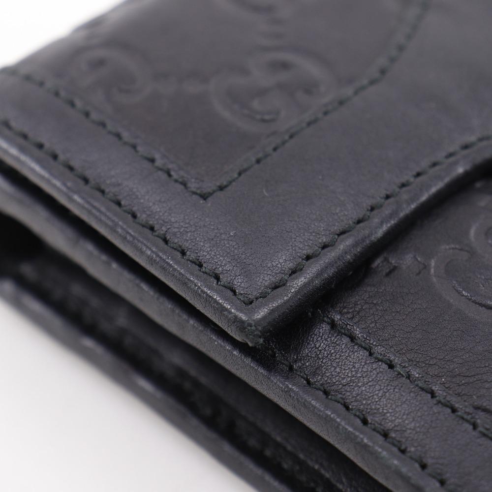 GUCCI Interlocking G Purse 282434 black Sima leather Women Used