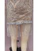 2025 Spring European & American Midi Commuter Dress with Gold Sequin Tassels
