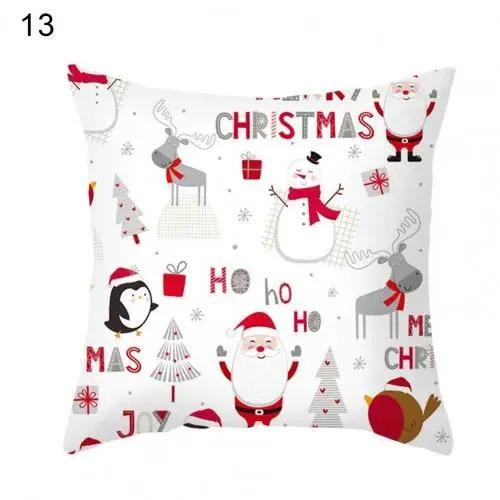 Christmas Themed Throw Pillow Cover With Short Plush Print For Living Room Decoration Cushion Cover Pillow Covers Decorative
