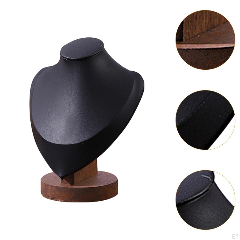 Necklace Display Bust Jewelry Holder Home Decor Wooden Base Elegant for Women Pendant Chain Stand