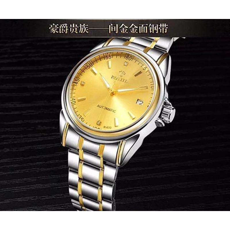 New Hollow Business Mechanical Watch Men's Semi-automatic Gold Imitation Tourbillon High-grade Watch