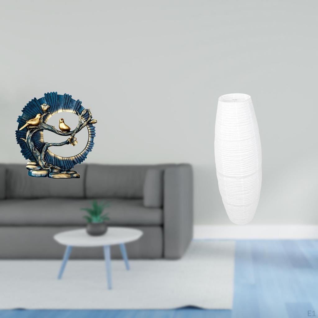 Resin Ornament Figurine Craft for Living Room Desk And Bookshelf with Simple Paper Lampshade Floor