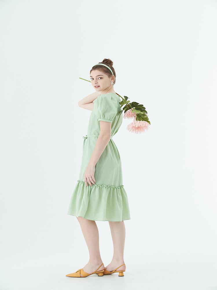 Prin J Grape Frill Green Dress