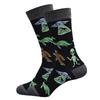 Men's Large Size Mid-Calf Cotton Stockings In Animal Life Series Theme Trendy Stockings