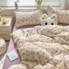 Thickened twill abraded four-piece set cartoon cute printed student dormitory bed sheet quilt set three-piece set