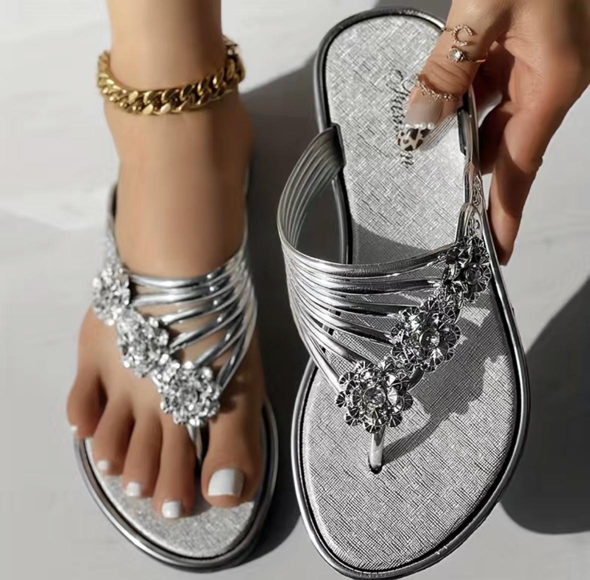 

Женские шлепанцы на плоской подошве с цветочным принтом, летние нескользящие шлепанцы с открытым носком, модные уличные пляжные шлепанцы, сандалии 41