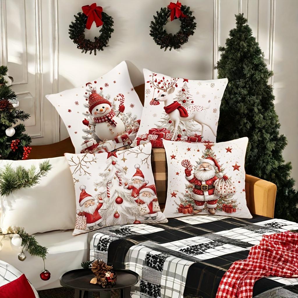 Merry Christmas decoration Pillowcase New Year Gift Santa Claus Snowman Pattern Home Room decoration Sofa cushion cover